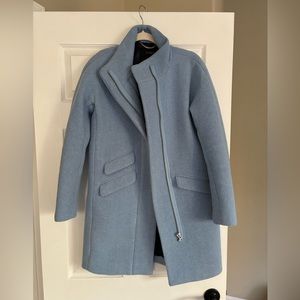 Cocoon coat in Italian stadium-cloth wool blend